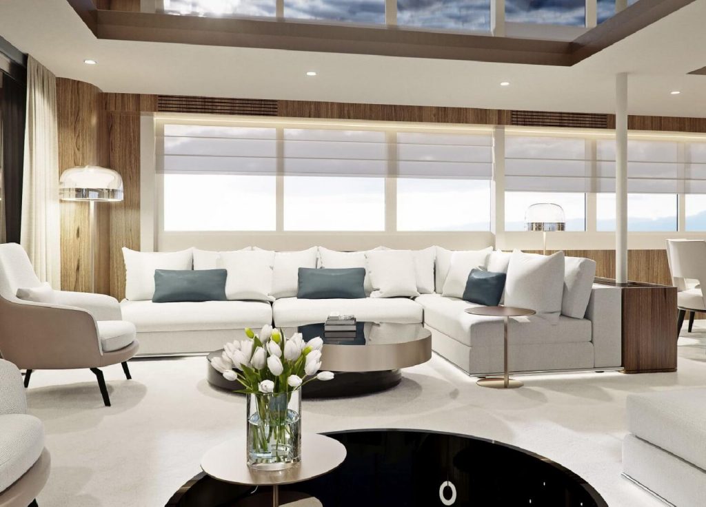 MV Custom Line 50m „Black Swan" – Lounge