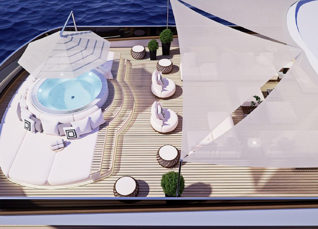 MV Custom Line 50m „Black Swan" – Deck