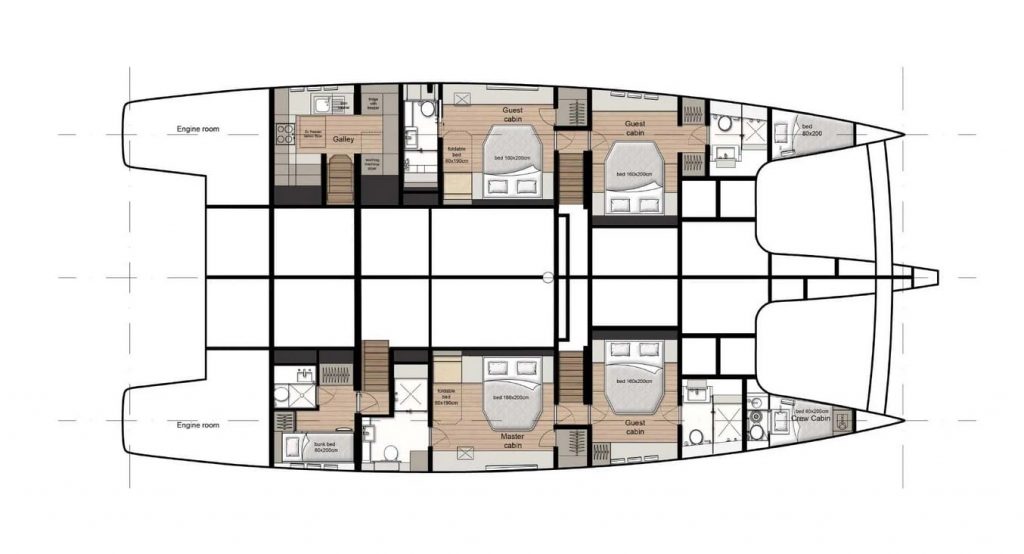 Sunreef "Agata Blu" – Decksplan