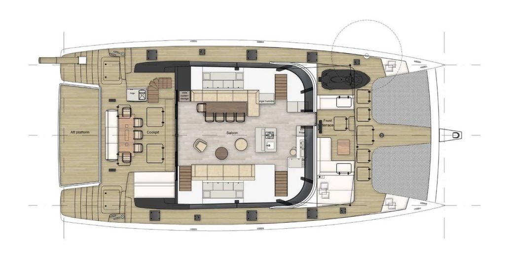 Decksplan Sunreef "Agata Blu"